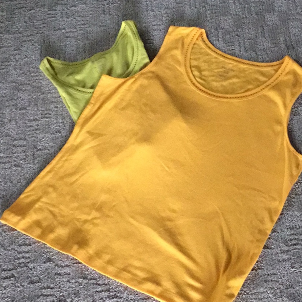 White Stag sleeveless tanks-lime & mustard size XL